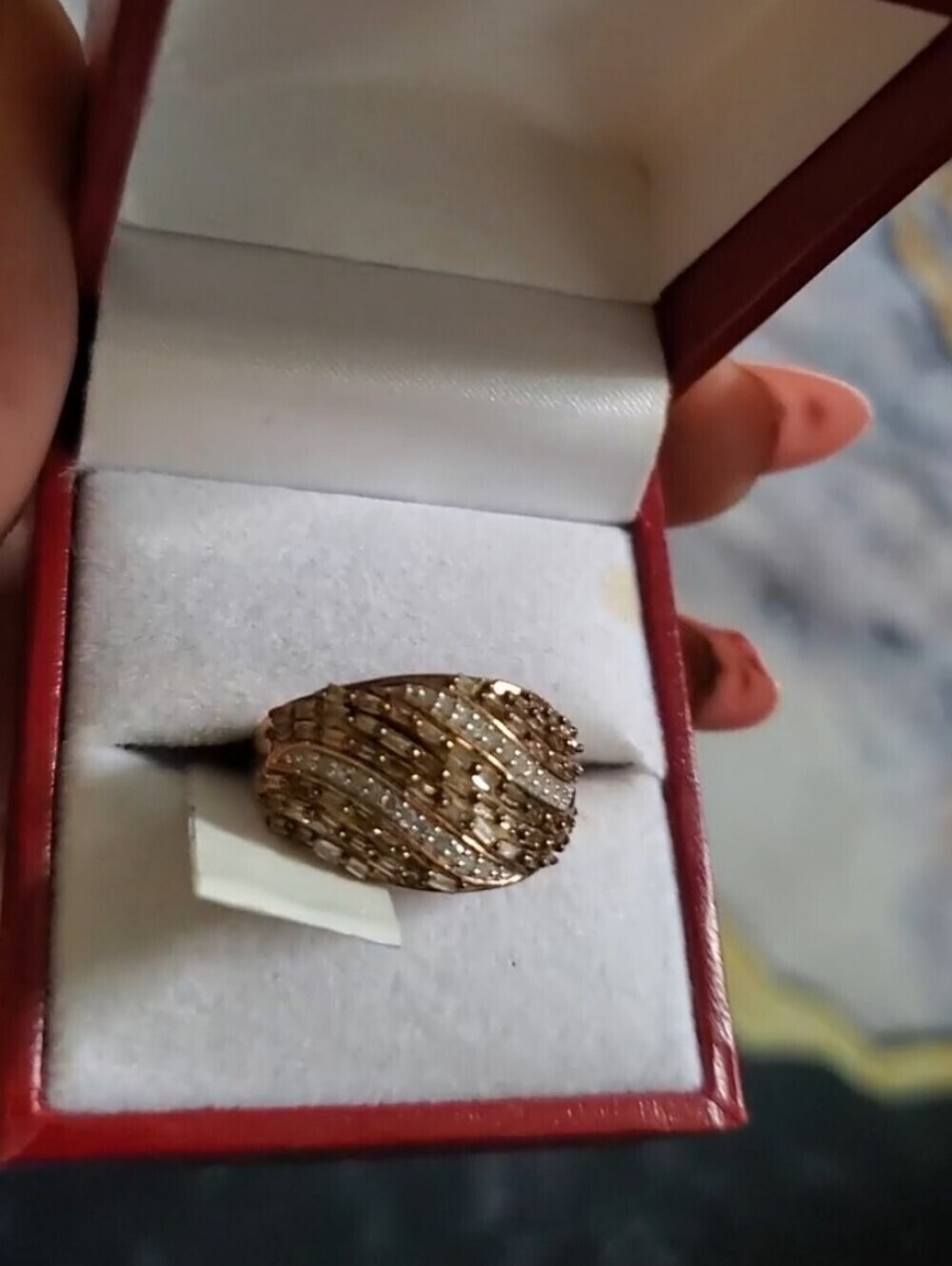 Diamond Band Ring 1ctw Champagne Natural Vermeil Sterling Silver